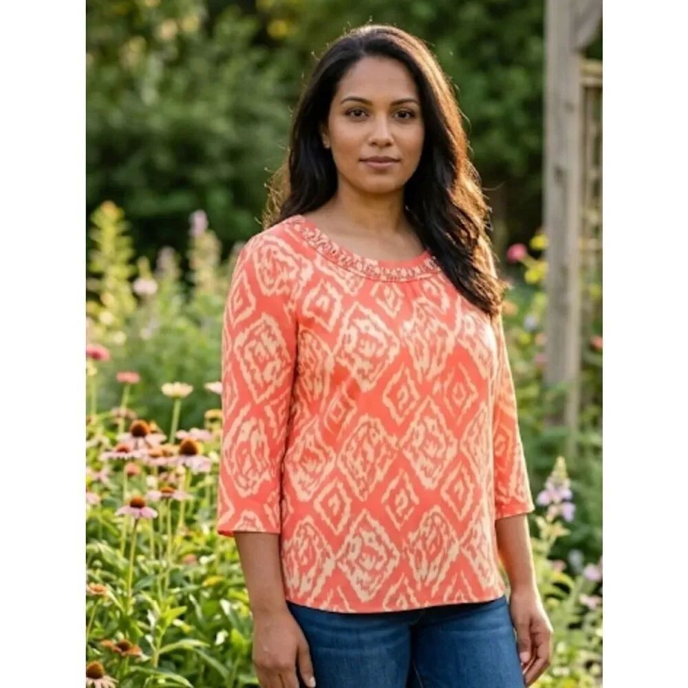 Studio Y Top Sz M Melon/Tan